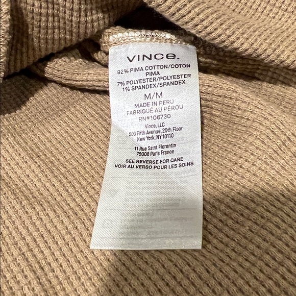 Vince Men’s Long Sleeve Waffle Knit Crew Neck Shirt, M - Picture 5 of 10